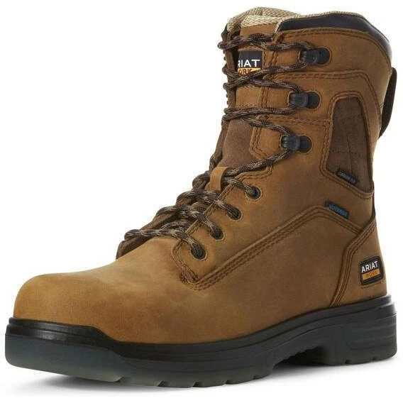 Ariat Men's Turbo 8" Carbon Toe WP Lace Up Work Boot - Bark - 10027326 1 Ariat Men's Turbo 8" Carbon Toe WP Lace Up Work Boot - Bark - 10027326