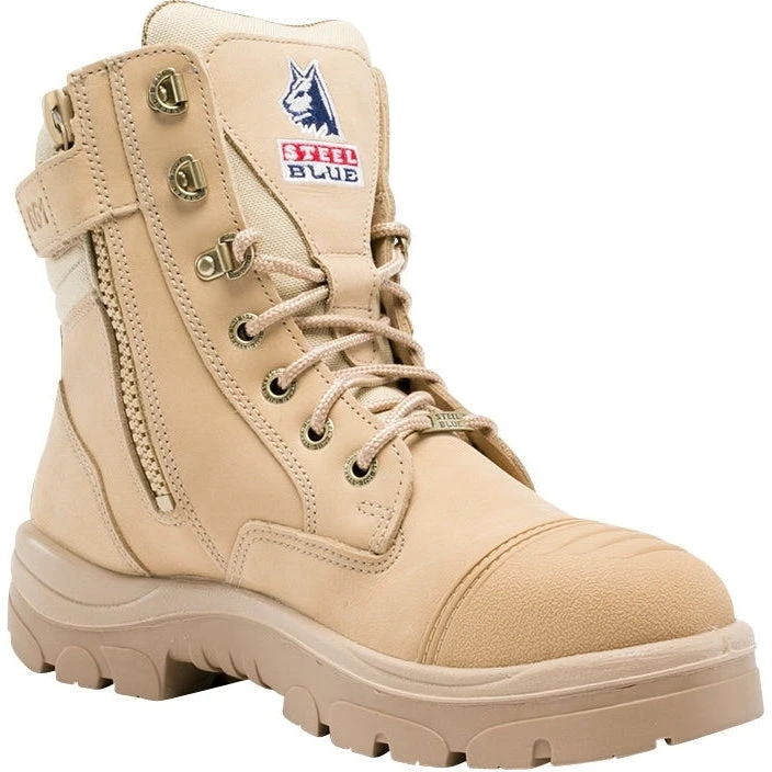 Steel Blue Men's Southern Cross 6" Side Zip WP Steel Toe Work Boot - Sand - 812961 1 Steel Blue Men's Southern Cross 6" Side Zip WP Steel Toe Work Boot - Sand - 812961