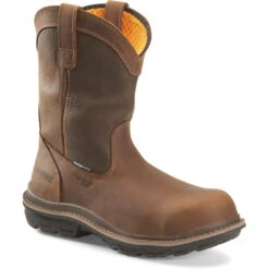 Carolina Men's Mandrel 10" Comp Toe WP Wellington Work Boot- Brown - CA6558