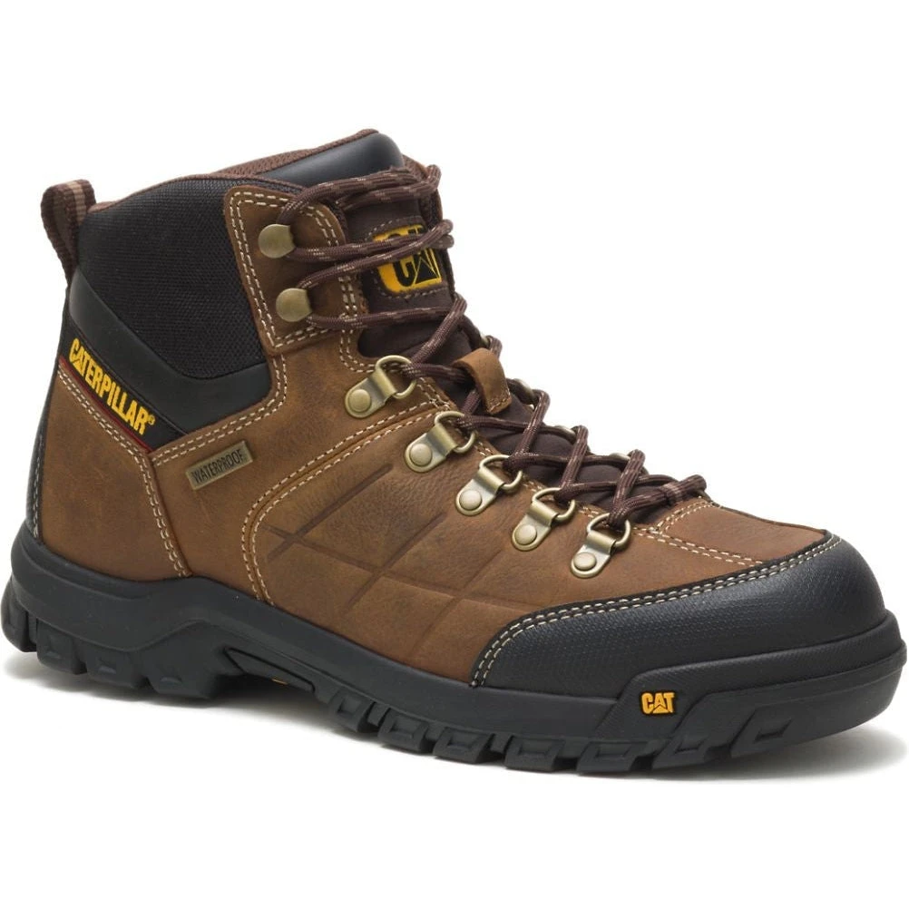CAT Men's Threshold Waterproof Work Boot - Real Brown - P74128 1 CAT Men's Threshold Waterproof Work Boot - Real Brown - P74128