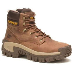 CAT Men's Invader Hi Steel Toe Slip Resist Work Boot -Mushroom- P91596