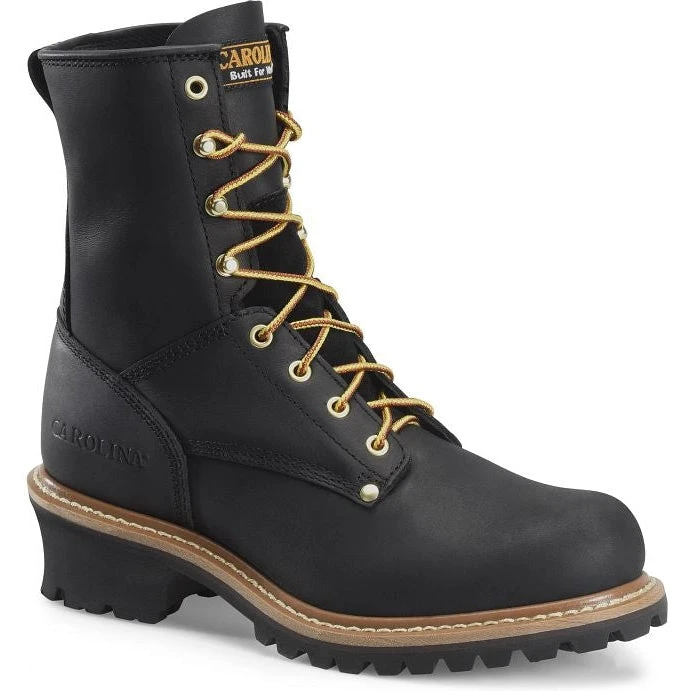 Carolina Men's Elm 8" ST Unlined Logger Slip Resist Work Boot -Black- CA825 1 Carolina Men's Elm 8" ST Unlined Logger Slip Resist Work Boot -Black- CA825