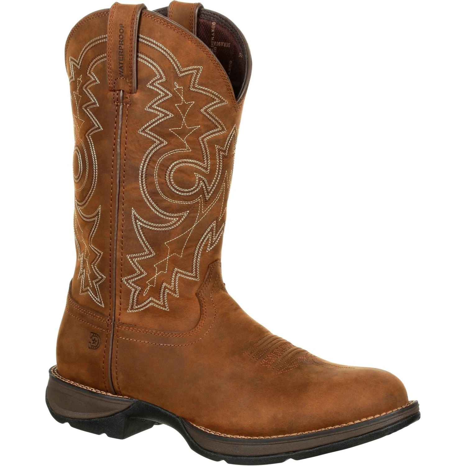 Durango Men's Rebel 12" Round Toe WP Western Boot - Brown - DDB0163 1 Durango Men's Rebel 12" Round Toe WP Western Boot - Brown - DDB0163