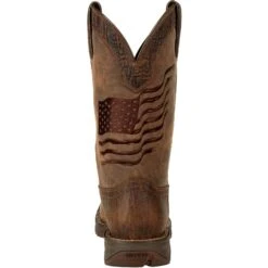 Durango Men's Rebel Distressed Flag Embroidery 12" Sqr Toe Western Boot -Danner Shop DDB0314 back