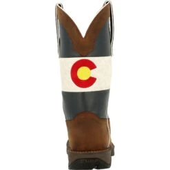 Durango Men's Rebel™ 11" Square Toe Pull-On Western Boot Brown DDB0346 -Danner Shop DDB0346 back