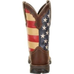 Durango Women's Lady Rebel 10" Steel Toe Patriotic Flag Work Boot -Danner Shop DRD0234 back