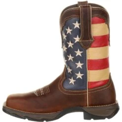 Durango Women's Lady Rebel 10" Steel Toe Patriotic Flag Work Boot -Danner Shop DRD0234 instep profile