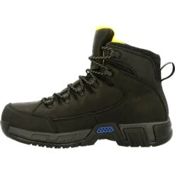 Michelin Men's HydroEdge 6" Alloy Toe WP Metguard Work Boot- Black- MIC0005 -Danner Shop MIC0005 instep profile