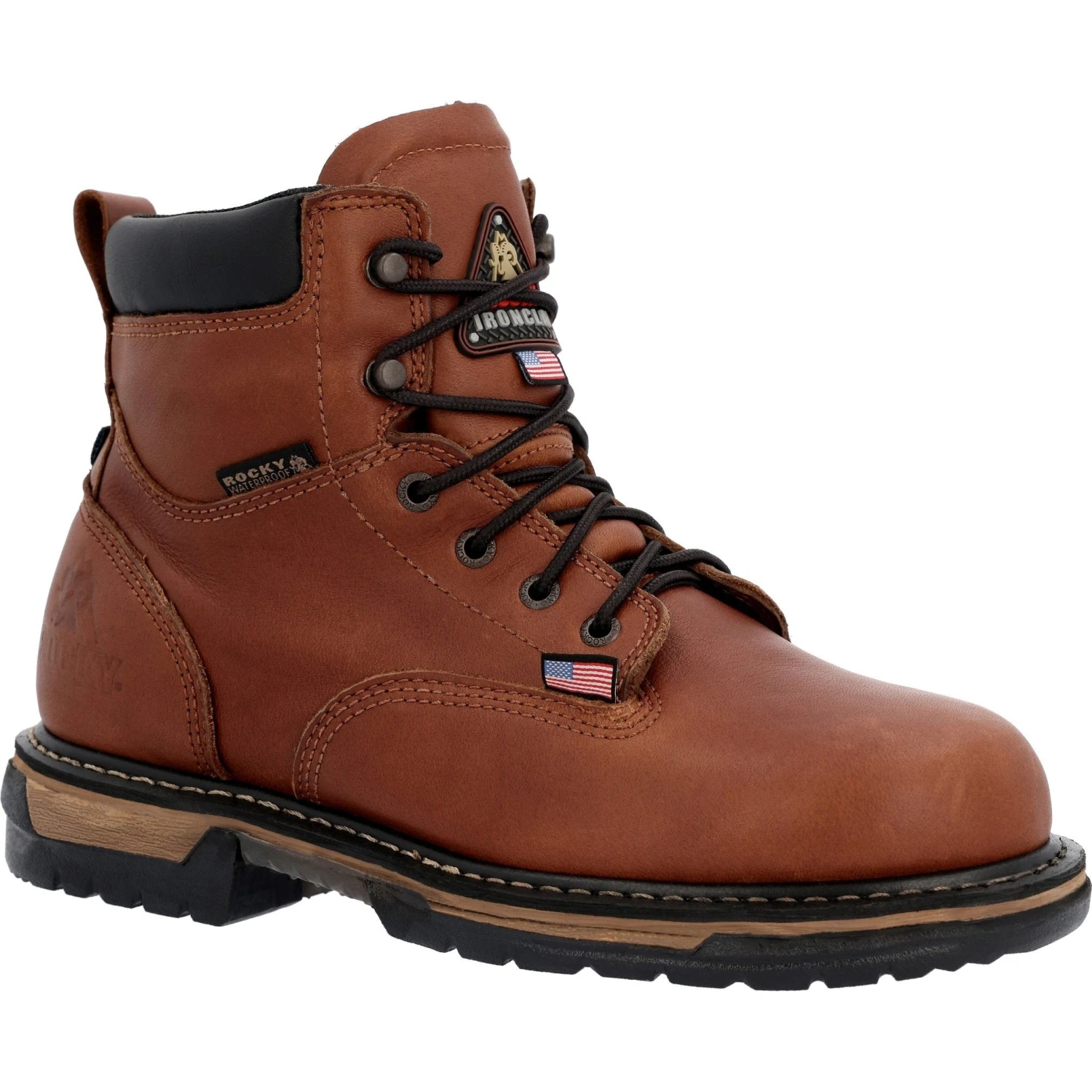 Rocky Men's IronClad 6" WP USA Made Work Boot - Brown - RKK0361 1 Rocky Men's IronClad 6" WP USA Made Work Boot - Brown - RKK0361