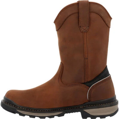 Rocky Men's Rams Horn 10" WP Safety Toe Pull On Work Boot - Brown - RKK0398 3 Rocky Men's Rams Horn 10" WP Safety Toe Pull On Work Boot - Brown - RKK0398 - Image 3