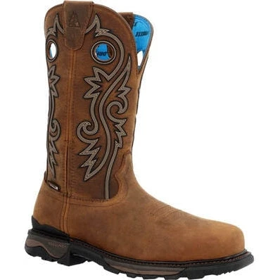 Rocky Men's Carbon 12" WP 6 Carbon Toe Western Work Boot -Brown- RKW0376 1 Rocky Men's Carbon 12" WP 6 Carbon Toe Western Work Boot -Brown- RKW0376