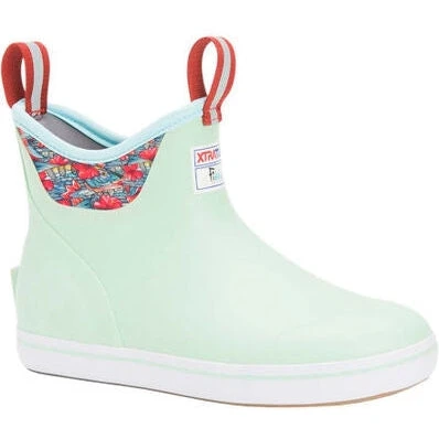 Xtratuf Women's Fishe® Wear 6" WP Ankle Deck Boot -Green- XWAB-3BB 1 Xtratuf Women's Fishe® Wear 6" WP Ankle Deck Boot -Green- XWAB-3BB