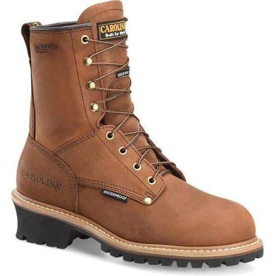 Carolina Men's Elm 8" WP Insulated Logger Work Boot - Brown- CA4821 1 Carolina Men's Elm 8" WP Insulated Logger Work Boot - Brown- CA4821