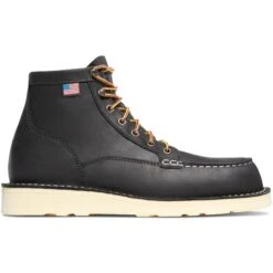 Danner Men's Bull Run USA Made 6" Moc Soft Toe Work Boot Black 15568 -Danner Shop danner mens bull run usa made 6 moc soft toe work boot black 15568 5