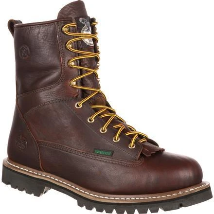 Georgia Men's 8" Waterproof Lace To Toe Work Boot - Brown - G101 1 Georgia Men's 8" Waterproof Lace To Toe Work Boot - Brown - G101