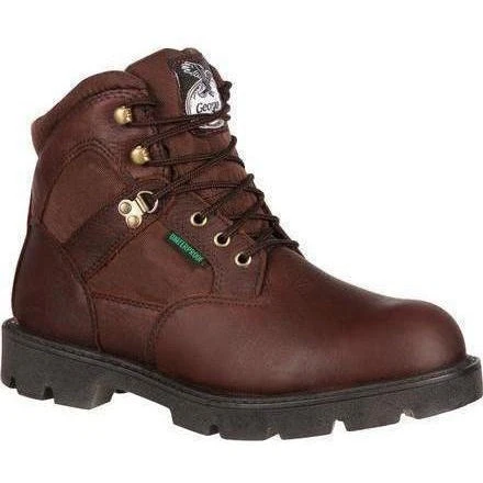 Georgia Men's Homeland 6" Waterproof Work Boot - Brown - G106 1 Georgia Men's Homeland 6" Waterproof Work Boot - Brown - G106